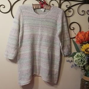 J. Jill Pastel Quarter Sleeve Sweater